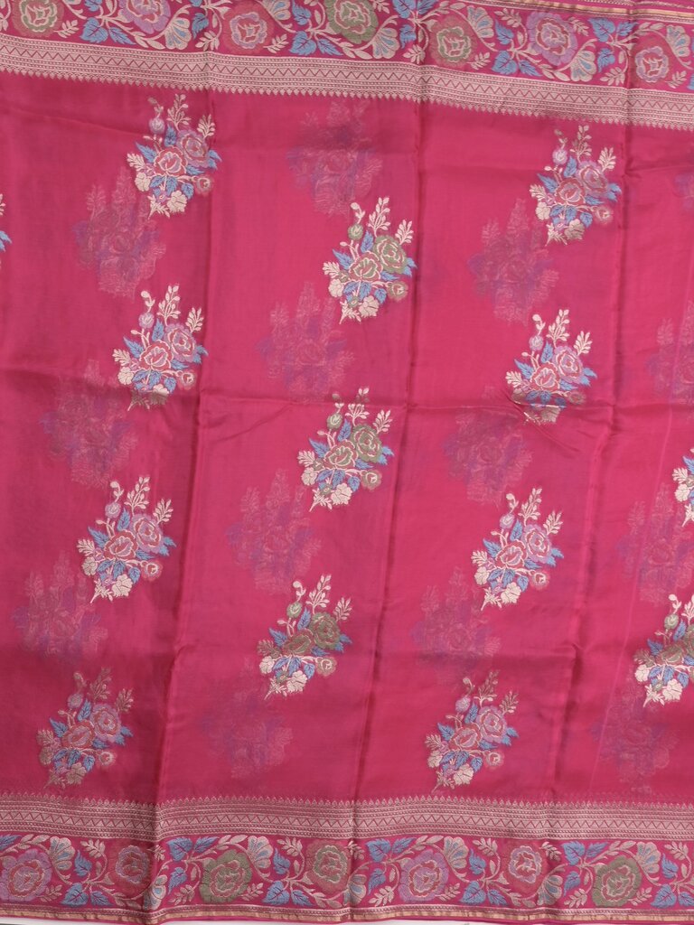 Pure organza fancy saree for women | Orange | Zari border | Party wear