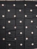 Maheshwari fancy saree black color allover zari motifs & zari border with zari pallu and plain blouse