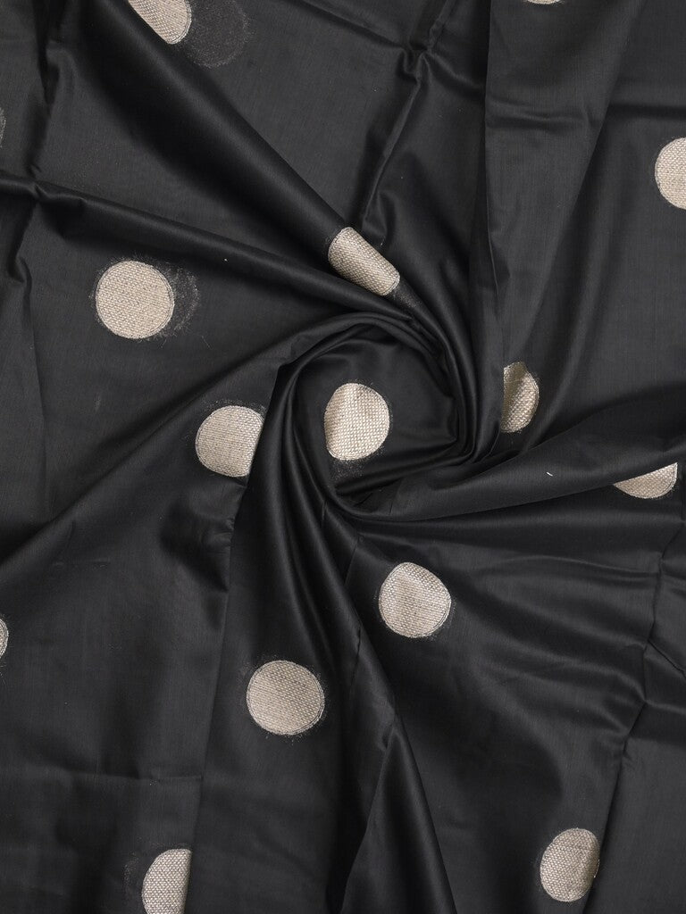 Maheshwari fancy saree black color allover zari motifs & zari border with zari pallu and plain blouse