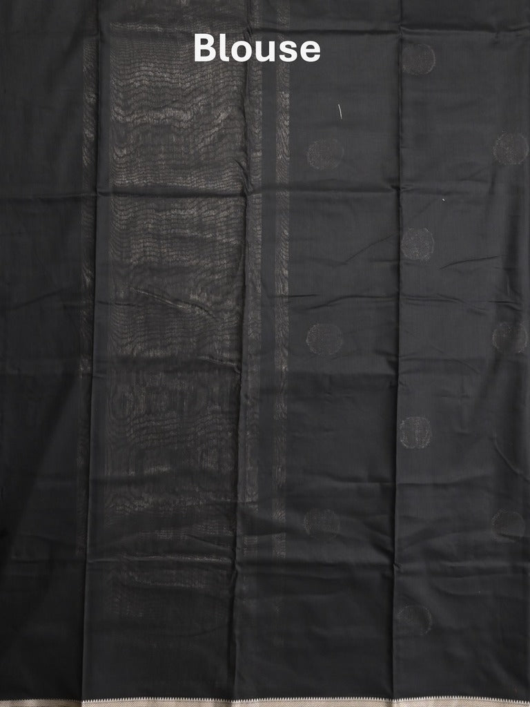 Maheshwari fancy saree black color allover zari motifs & zari border with zari pallu and plain blouse
