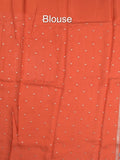 Pure organza fancy saree for women | Orange | Zari border | Party wear