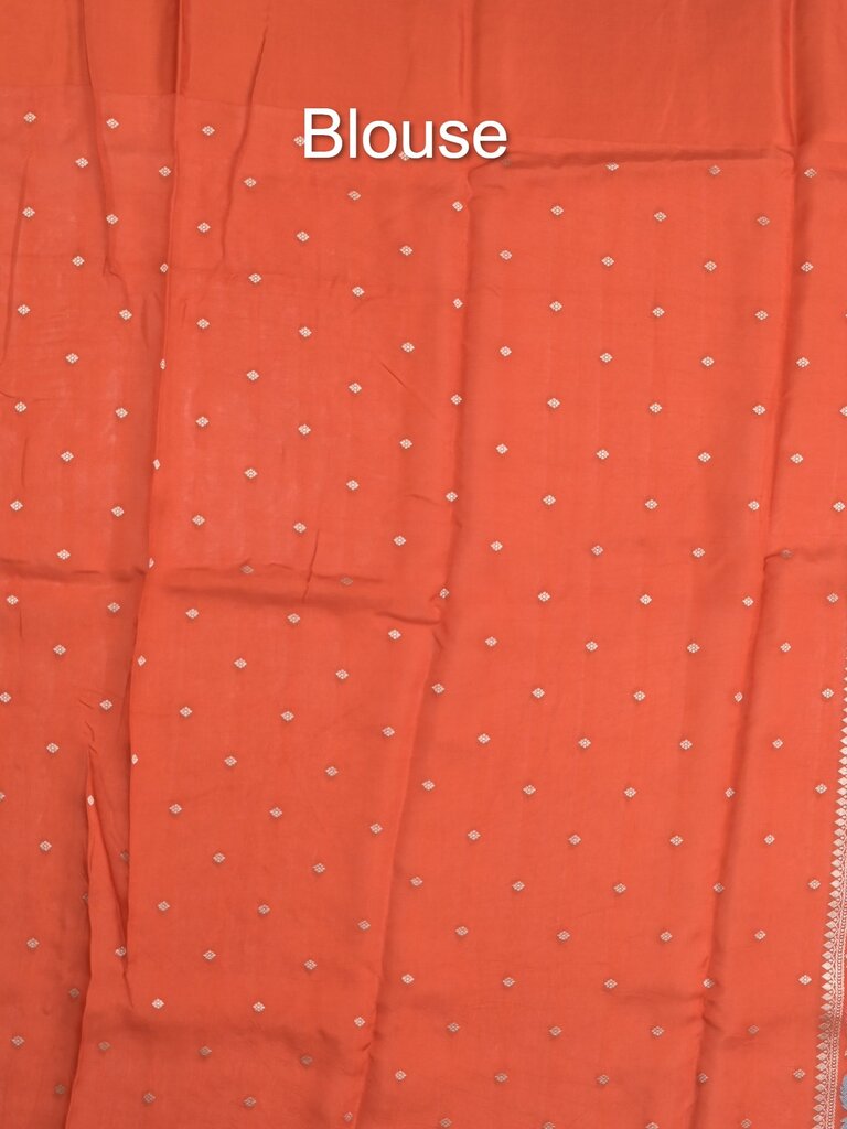 Pure organza fancy saree for women | Orange | Zari border | Party wear