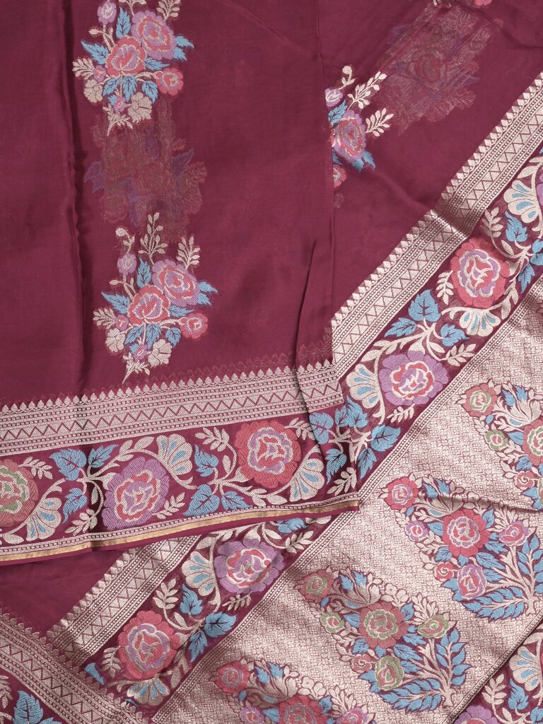 Pure organza fancy saree for women | Orange | Zari border | Party wear