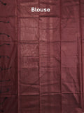 Maheshwari fancy saree brown color allover zari motifs & zari border with zari pallu and plain blouse