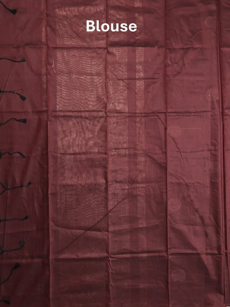 Maheshwari fancy saree brown color allover zari motifs & zari border with zari pallu and plain blouse