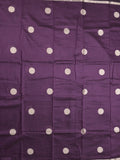 Maheshwari fancy saree violet color allover zari motifs & zari border with zari pallu and plain blouse