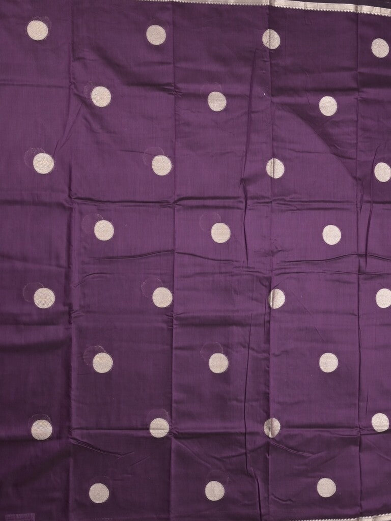 Maheshwari fancy saree violet color allover zari motifs & zari border with zari pallu and plain blouse