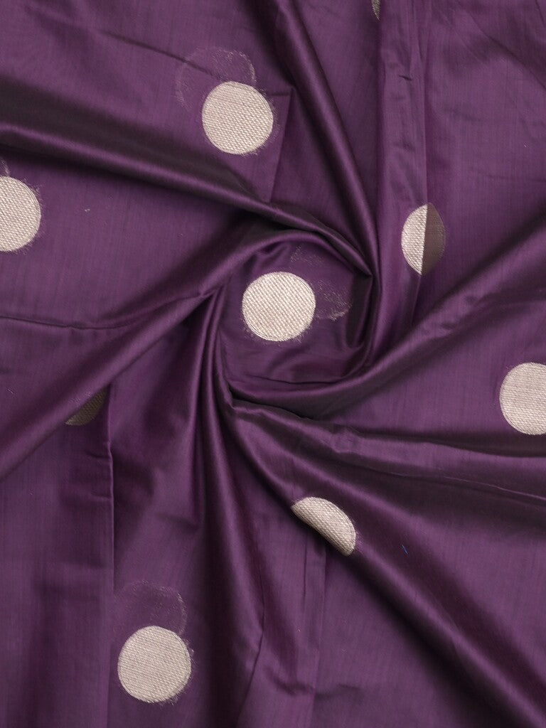 Maheshwari fancy saree violet color allover zari motifs & zari border with zari pallu and plain blouse