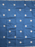 Maheshwari fancy saree blue color allover zari motifs & zari border with zari pallu and plain blouse