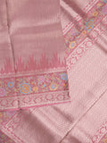 Banaras tissue pattu saree for women | Baby pink | zari border | Party wear