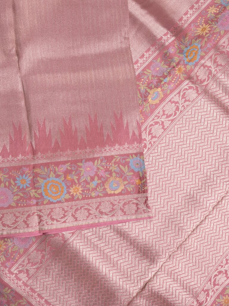 Banaras tissue pattu saree for women | Baby pink | zari border | Party wear