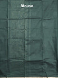 Maheshwari fancy saree dark green color allover zari motifs & zari border with zari pallu and plain blouse
