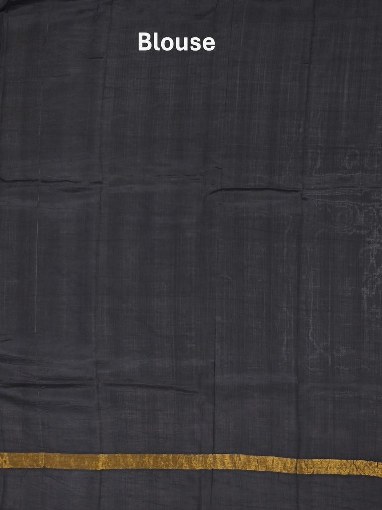 Kalamkari silk saree in white, featuring a contrast color border and plain matching blouse