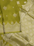 Pure kota fancy saree for women | Parrot green | zari border | party wear