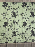 Maheshwari fancy saree pista green color allover prints & zari border with contrast pallu and plain blouse