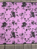 Maheshwari fancy saree purple color allover prints & zari border with contrast pallu and plain blouse