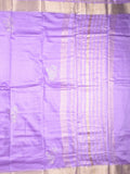 Chanderi fancy saree lavender color allover zari motifs & zari border with zari pallu and plain blouse