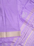 Chanderi fancy saree lavender color allover zari motifs & zari border with zari pallu and plain blouse