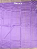 Chanderi fancy saree lavender color allover zari motifs & zari border with zari pallu and plain blouse