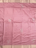 Chanderi fancy saree onion pink color allover zari motifs & zari border with zari pallu and plain blouse