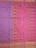 Ikkath fancy saree in purple color allover design with zari border & ikkath pallu and plain blouse