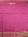 Ikkath fancy saree in purple color allover design with zari border & ikkath pallu and plain blouse