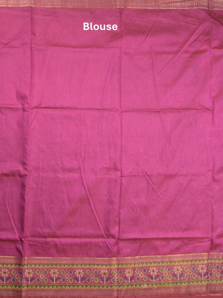 Ikkath fancy saree in purple color allover design with zari border & ikkath pallu and plain blouse