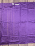 Chanderi fancy saree purple color allover zari motifs & zari border with zari pallu and plain blouse