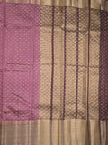 Dupion fancy saree purple color allover zari motifs & big zari border with zari pallu and contrast plain blouse
