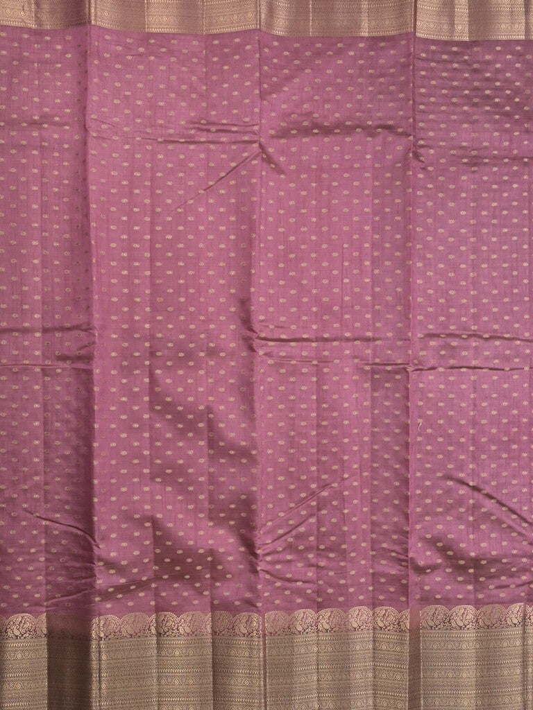 Dupion fancy saree purple color allover zari motifs & big zari border with zari pallu and contrast plain blouse