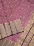 Dupion fancy saree purple color allover zari motifs & big zari border with zari pallu and contrast plain blouse