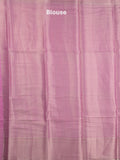 Chanderi kora fancy saree in purple color with allover zari motifs & brocade pallu and blouse
