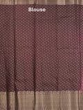 Dupion fancy saree purple color allover zari motifs & big zari border with zari pallu and contrast plain blouse