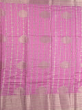 Chanderi kora fancy saree in purple color with allover zari motifs & brocade pallu and blouse