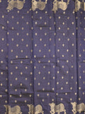 Dupion fancy saree navy blue color allover zari motifs & zari border with rich pallu and running blouse