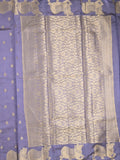 Dupion fancy saree lavender color allover zari motifs & zari border with rich pallu and running blouse