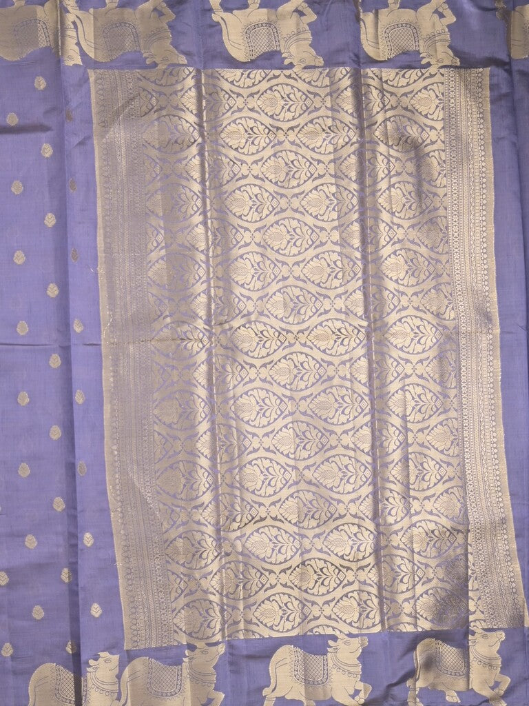 Dupion fancy saree lavender color allover zari motifs & zari border with rich pallu and running blouse