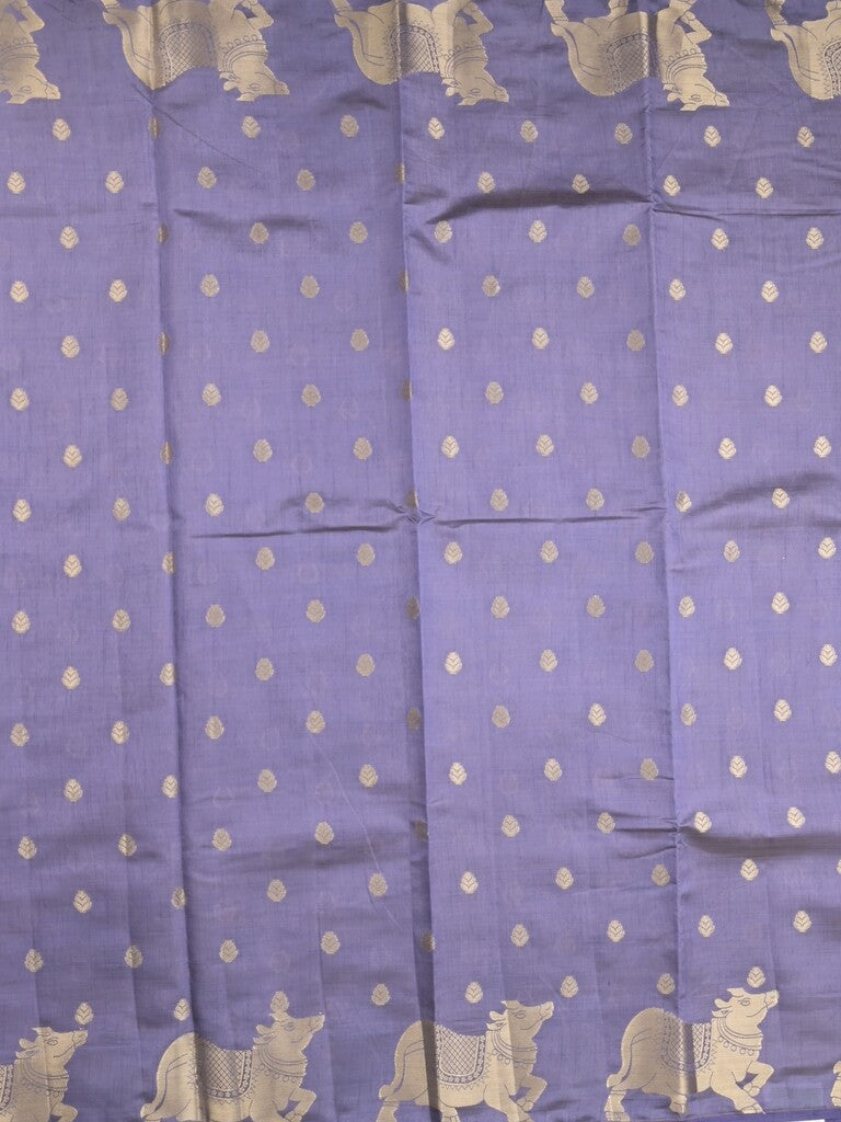 Dupion fancy saree lavender color allover zari motifs & zari border with rich pallu and running blouse