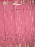 Dupion fancy saree light pink color allover zari motifs & zari border with rich pallu and running blouse