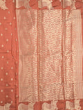 Dupion fancy saree brown color allover zari motifs & zari border with rich pallu and running blouse