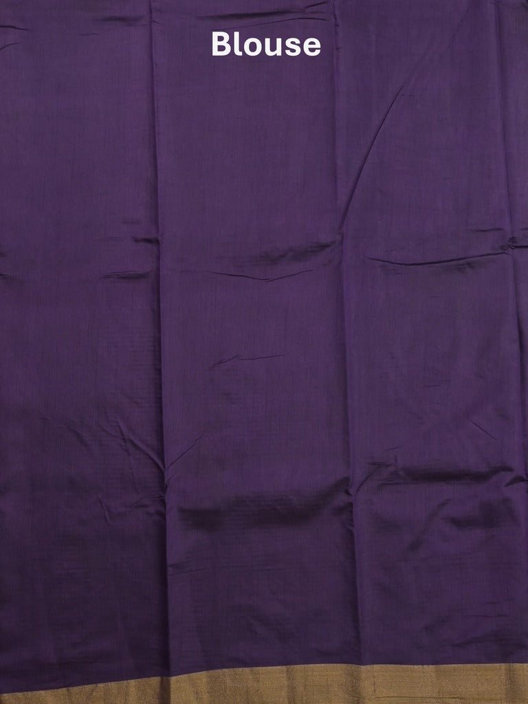 Dupion fancy saree purple color allover zari motifs & zari border with zari pallu and contrast plain blouse