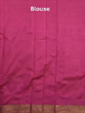 Dupion fancy saree orange color allover zari motifs & zari border with zari pallu and contrast plain blouse