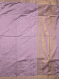 Dupion fancy saree light purple color allover zari motifs & zari border with zari pallu and contrast plain blouse