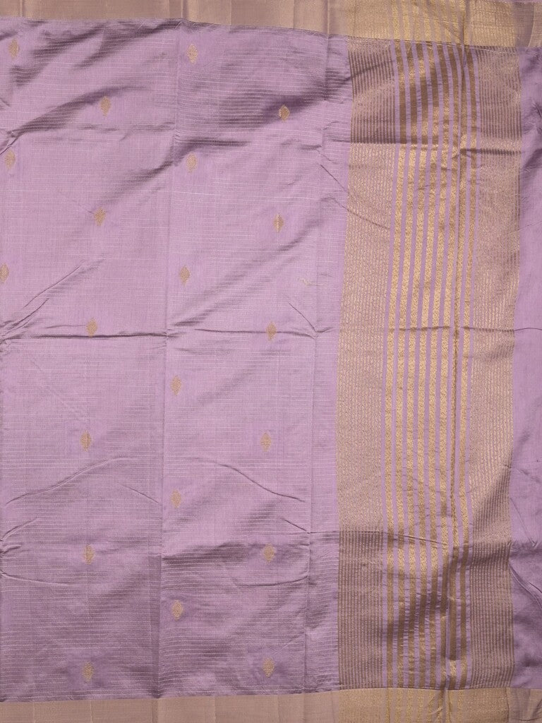 Dupion fancy saree light purple color allover zari motifs & zari border with zari pallu and contrast plain blouse