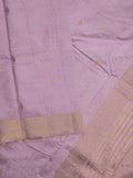 Dupion fancy saree light purple color allover zari motifs & zari border with zari pallu and contrast plain blouse