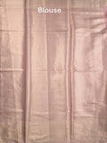Banaras fancy saree baby pink color allover zari motifs & zari border with zari pallu and brocade blouse