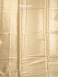Banaras fancy saree light yellow color allover zari motifs & zari border with zari pallu and brocade blouse
