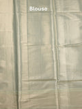 Banaras fancy saree light blue color allover zari motifs & zari border with zari pallu and brocade blouse