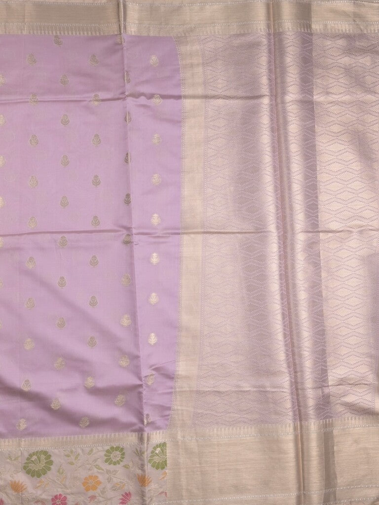 Banaras fancy saree light purple color allover zari motifs & zari border with zari pallu and brocade blouse
