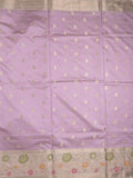 Banaras fancy saree light purple color allover zari motifs & zari border with zari pallu and brocade blouse